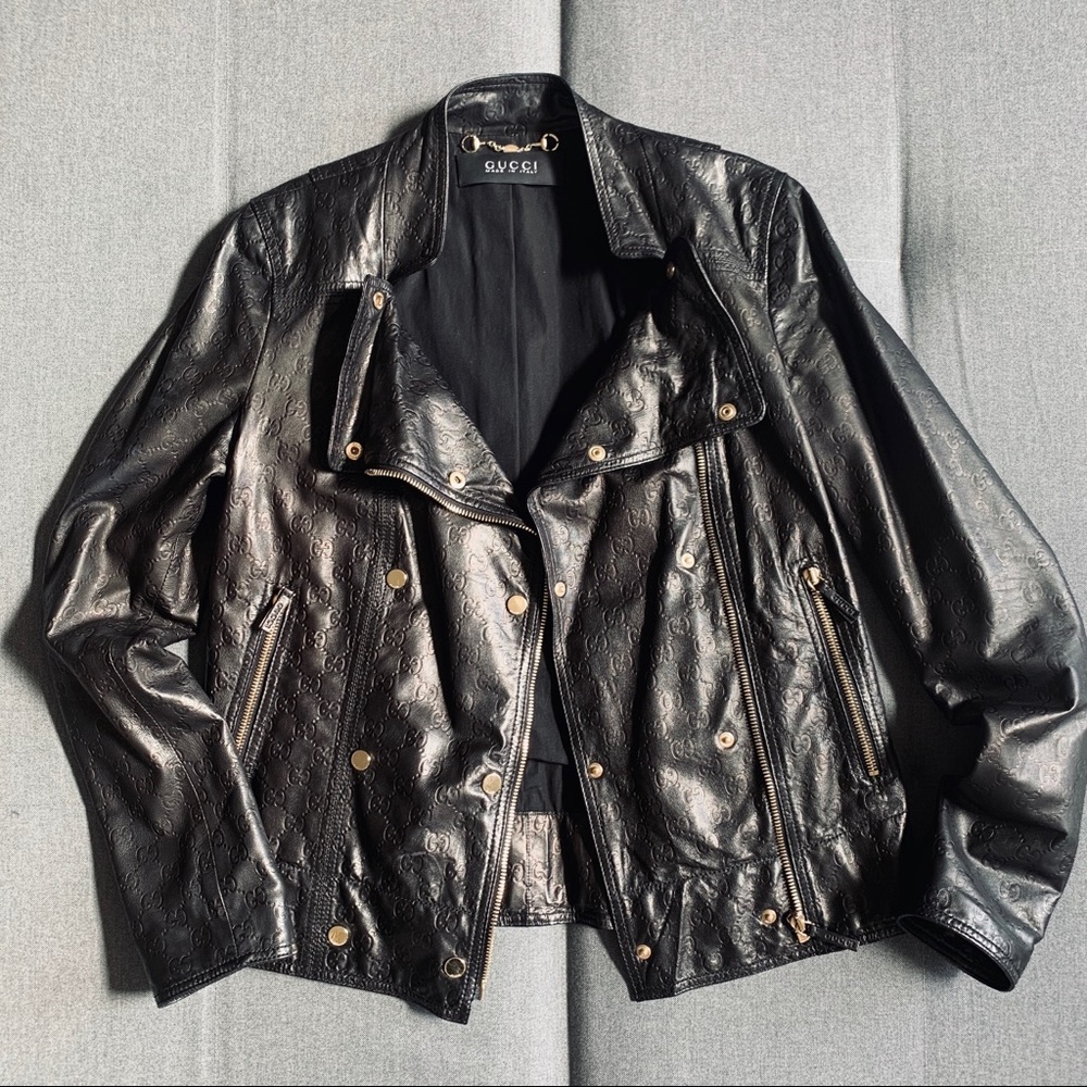 Authentic Gucci Black Buttery Soft Leather Jacket